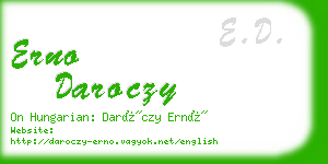 erno daroczy business card